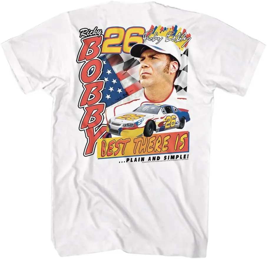 Talladega Nights Ricky Bobby Best There is Front & Back Print Mens White Short Sleeve T Shirt Graphic Tee