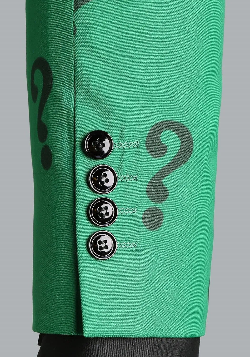 The Riddler Suit Jacket & Tie for Adults | Slim Fit Green Blazer with Question Marks