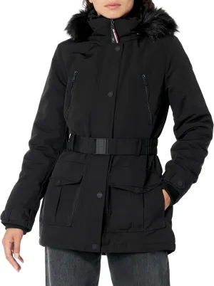 Tommy Hilfiger Women's Tactical Cold Weather Belted Jacket