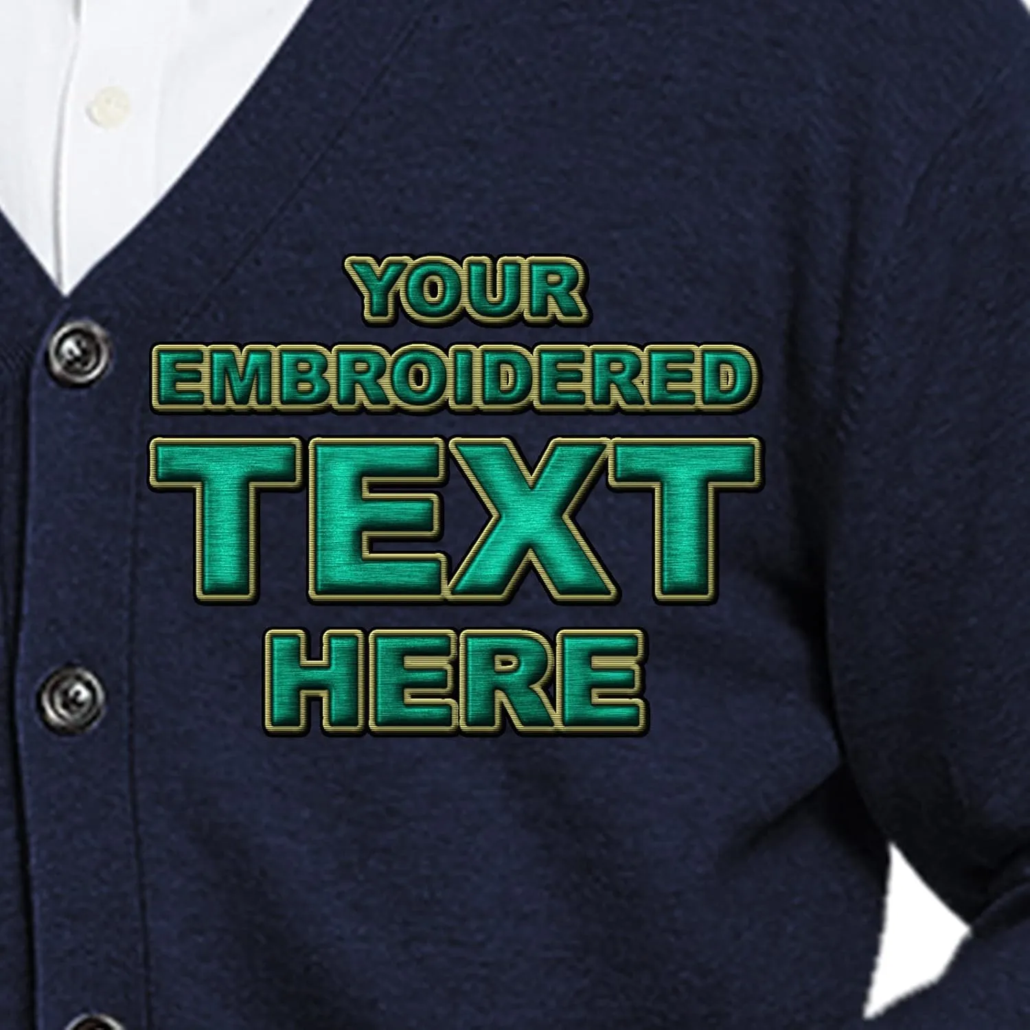 TopTie Embroidery Men's Sweater Cotton Custom Monogrammed Cardigan, Add Your Text Here
