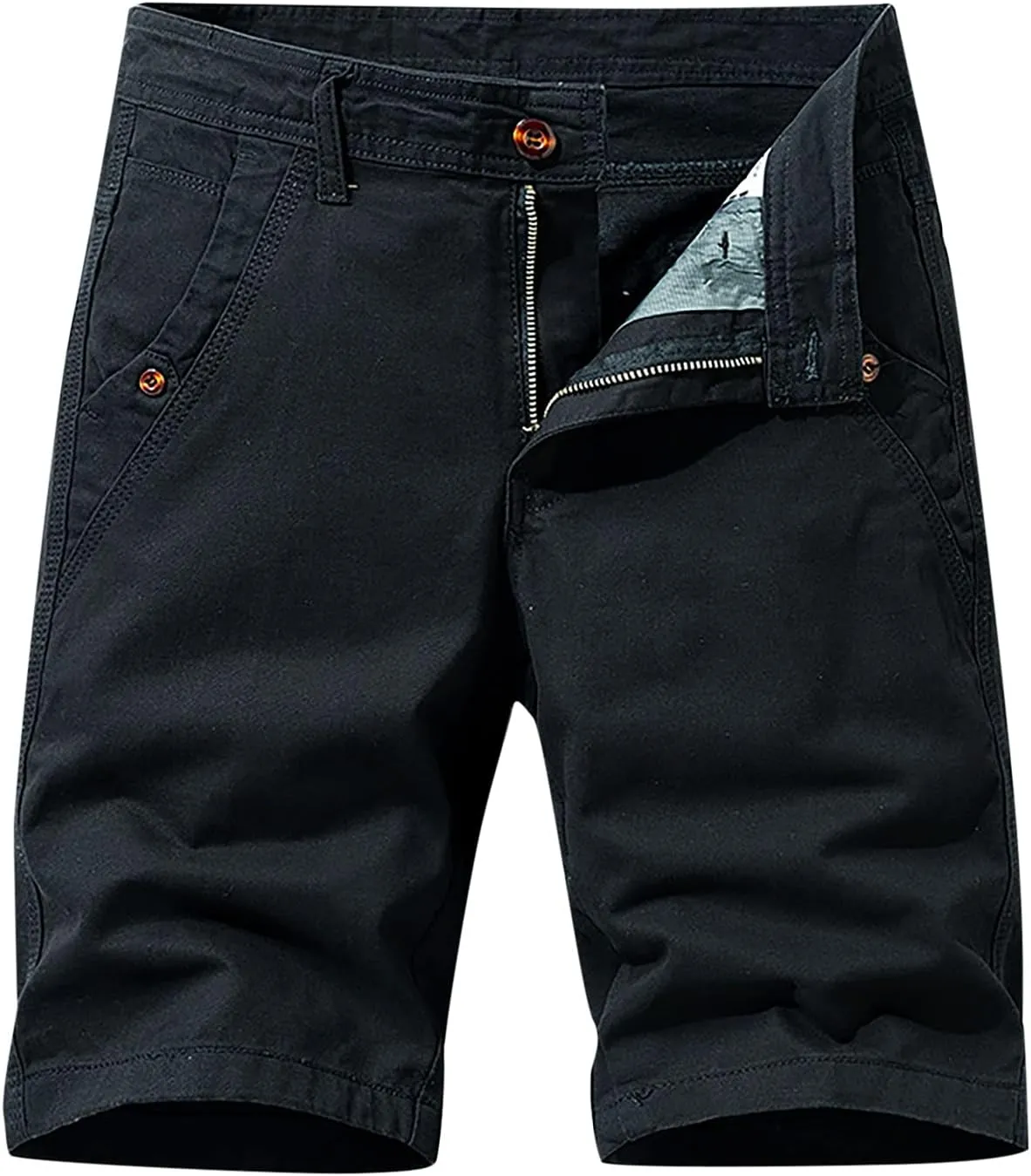 tuduoms Men's Slim-Fit Comfort Stretch Cargo Short Chino Ripstop Work Shorts Trousers Lightweight Multi Pockets Casual Short