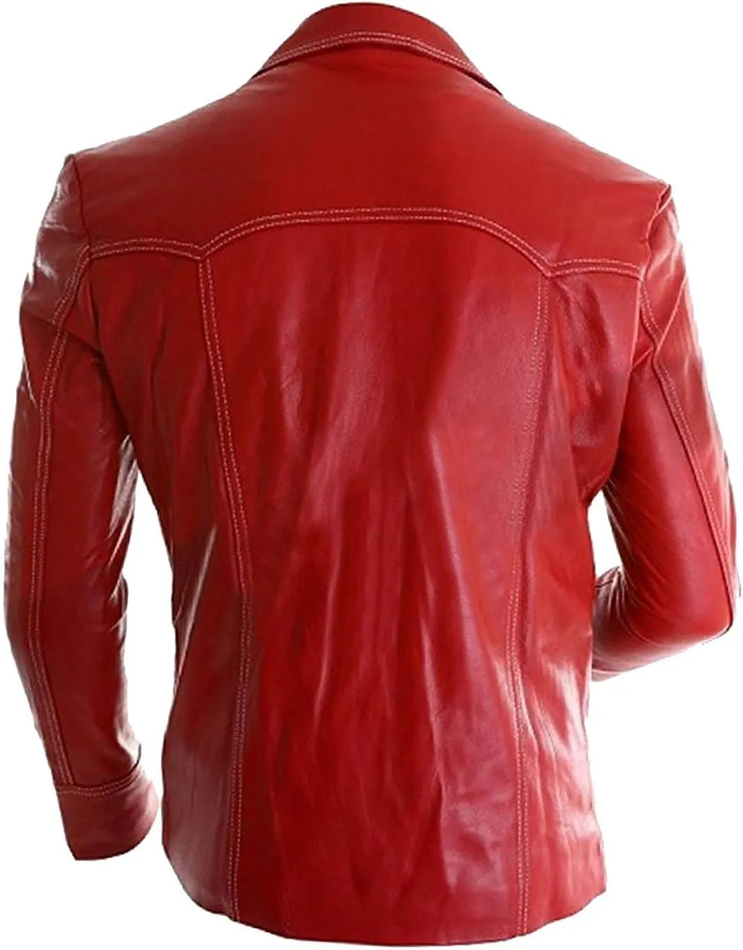 Tyler Mayhem Red Retro Brad Motorcycle Club Biker Leather Jacket