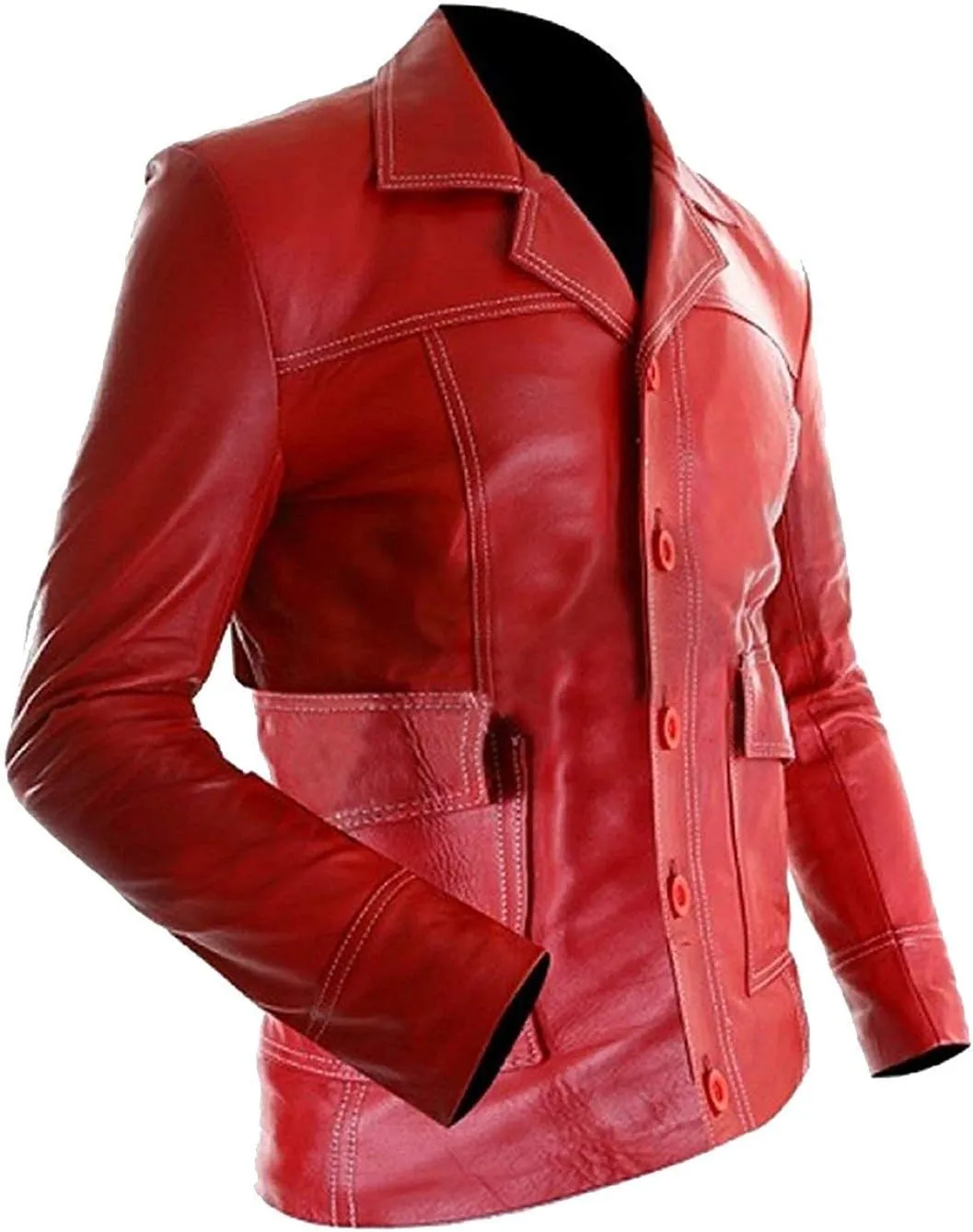 Tyler Mayhem Red Retro Brad Motorcycle Club Biker Leather Jacket