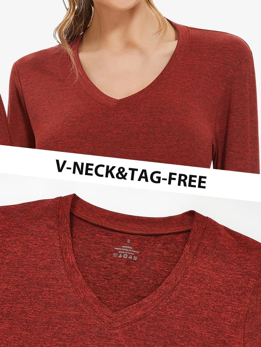 Ullnoy Women's Long Sleeve V Neck T Shirts Long Sleeve Workout Tops for Women V Neck Moisture Wicking Long Sleeve Tee Pack