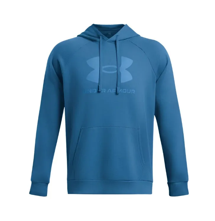Under Armour Mens Rival Fleece Logo Hoodie Photon Blue