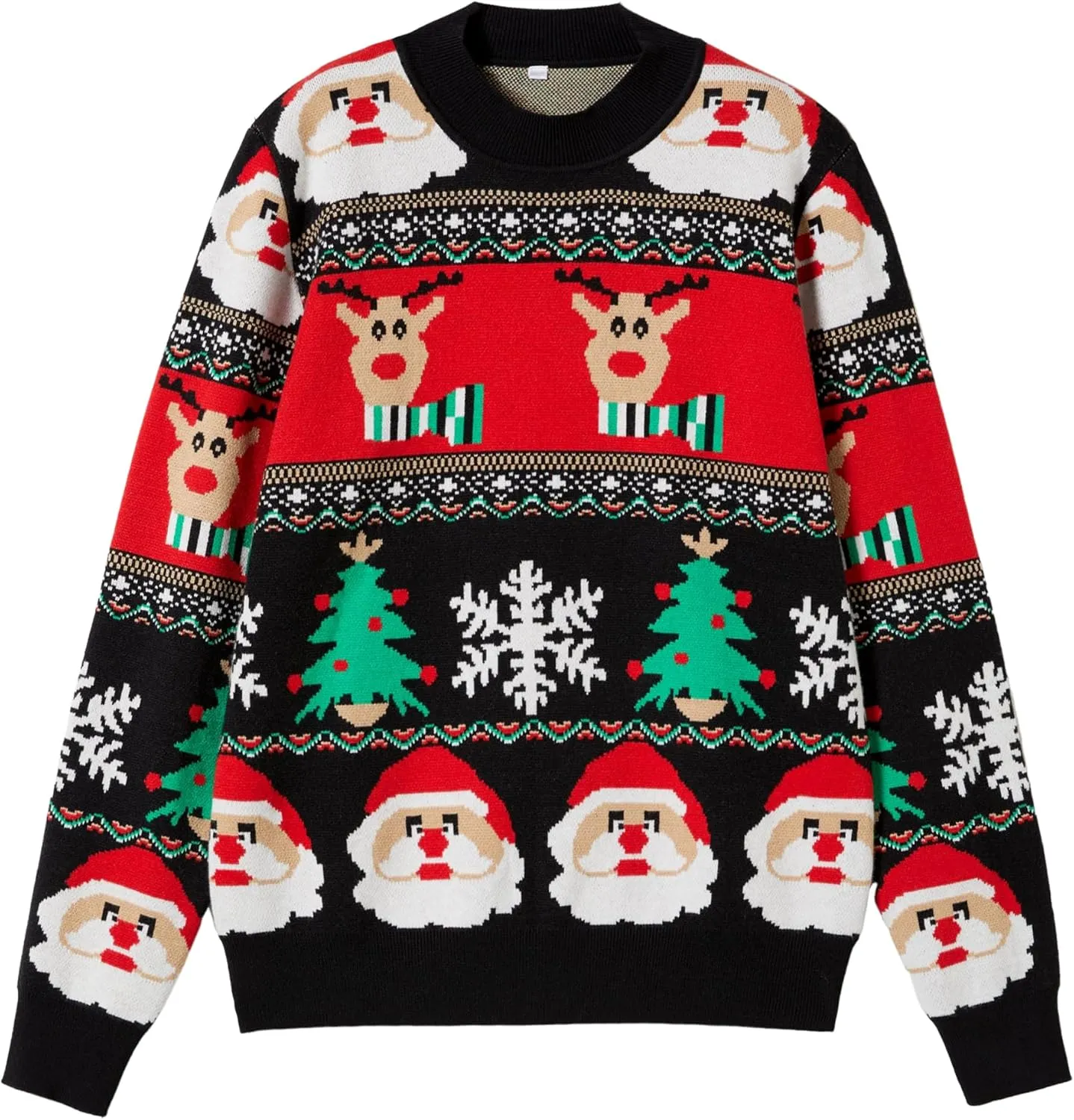 Unisex Ugly Christmas Sweaters Adult Long Sleeve Crewneck Sweaters Funny Top Pullover Xmas Party Family Gatherings