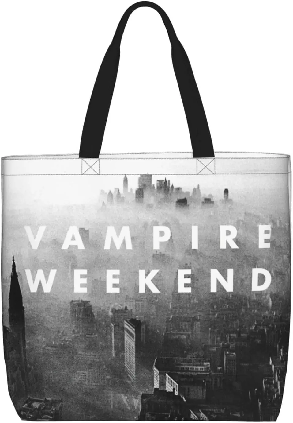 vampire Musics weekend Shoulder Tote for Women Weekender Handbag Reusable Grocery Shopping Bag with Zipper