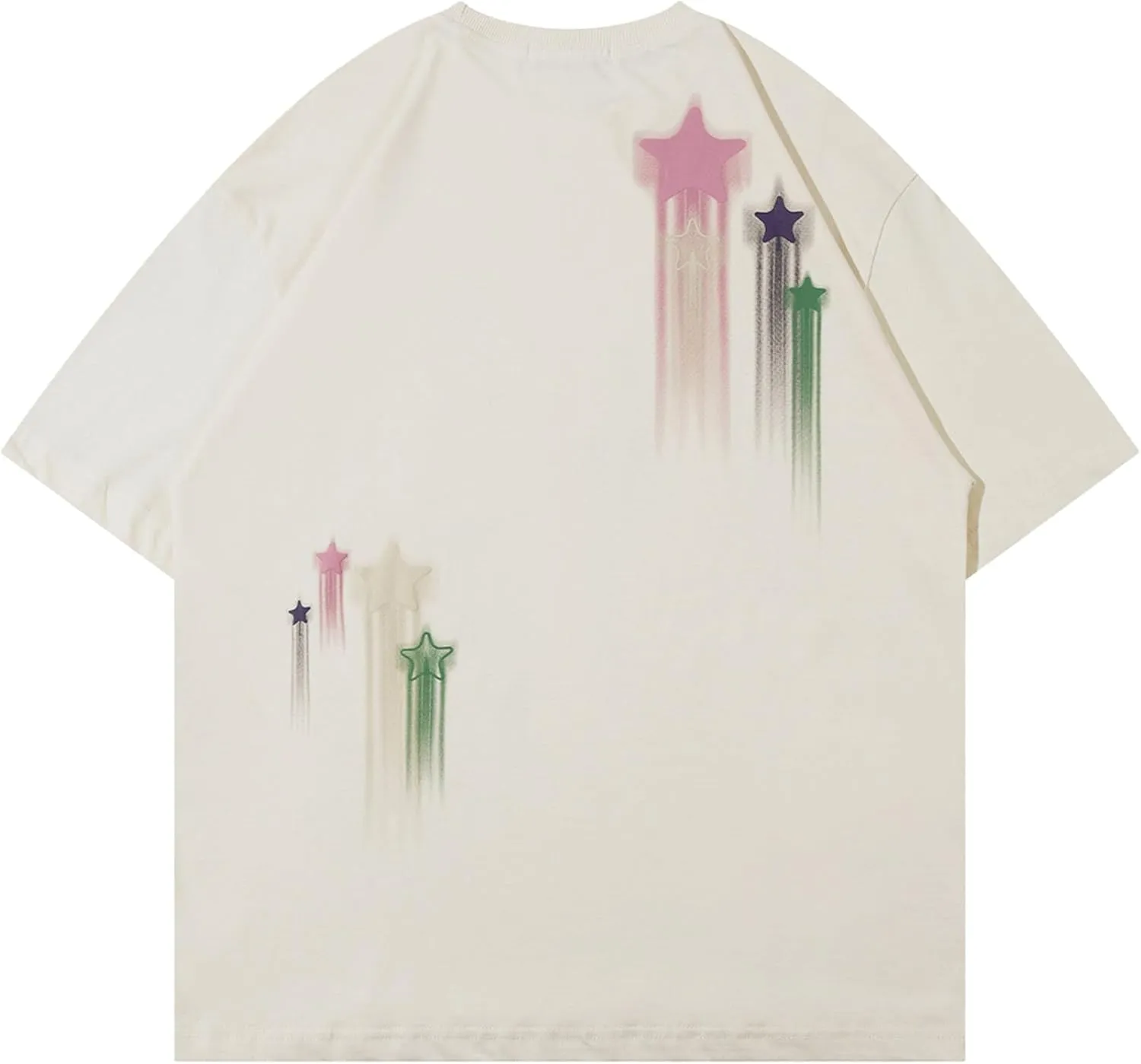 Vamtac Mens Graffiti Star Print Tee Oversized Y2k Graphic T Shirt Cause Soft Vintage Tops Trendy Outfits