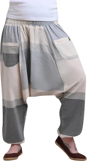 virblatt - Harem Pants Men & Harem Pants Women | Cotton | Hippie Pants Boho for Women Aladdin Genie Harem Trousers Festival