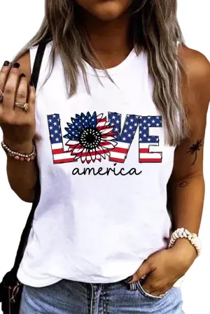 Women 4th of July Patriotic Tank Tops USA Flag American Independence Day Shirts Memorial Day Tops BBQ Tee