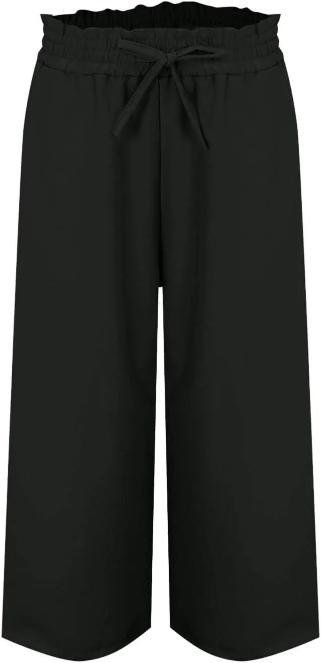 Women Cotton Linen Summer Boho Palazzo Pants Elastic Waist Bootcut Loose Fit Pant Trousers Business Work