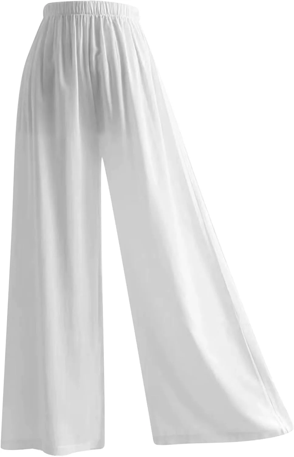 Women Wide Leg Cotton and Linen Pants Dressy High Waisted Palazzo Pants Joggers Drawstring Trouser with Pocket