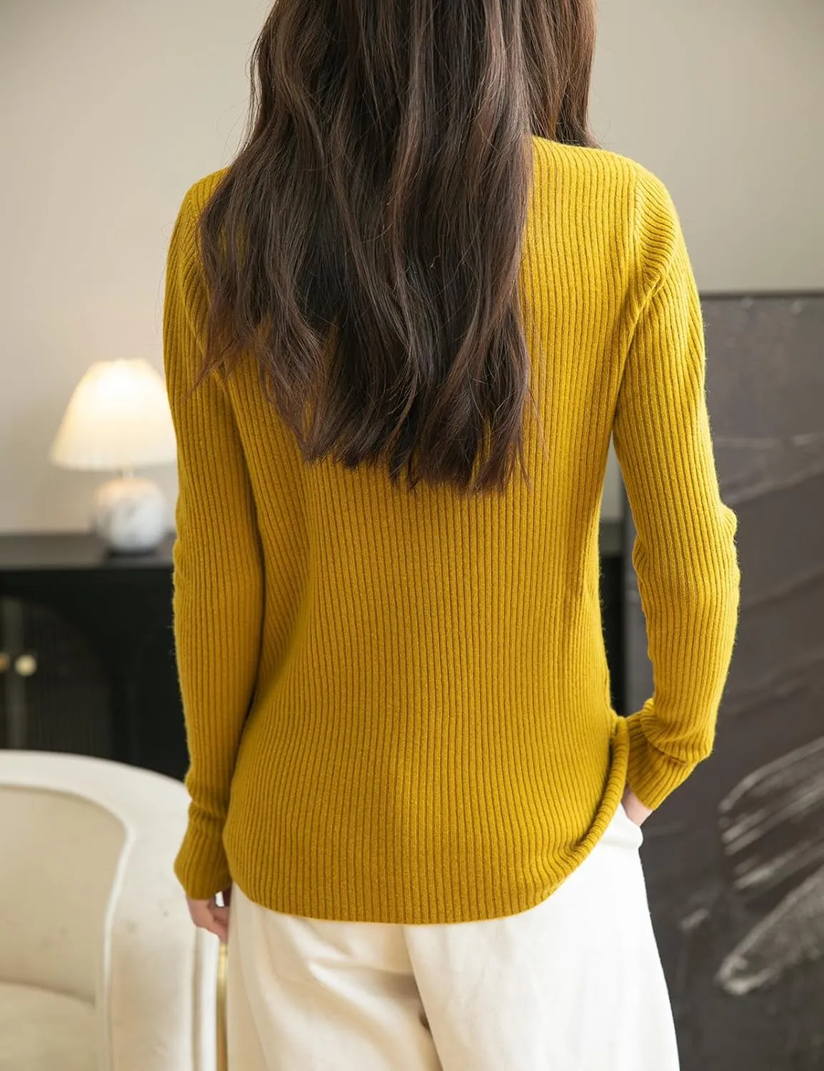 Women's 100% Merino Wool Sweater 2025 Fall Winter Crew Neck Long Sleeve Warm Soft Ribbed Knit Pullover Sweater