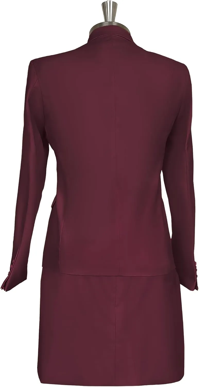 Women's 2 Piece Skirt Suit Double Breasted Jacket & Pencil Skirt Formal Office Business Suit