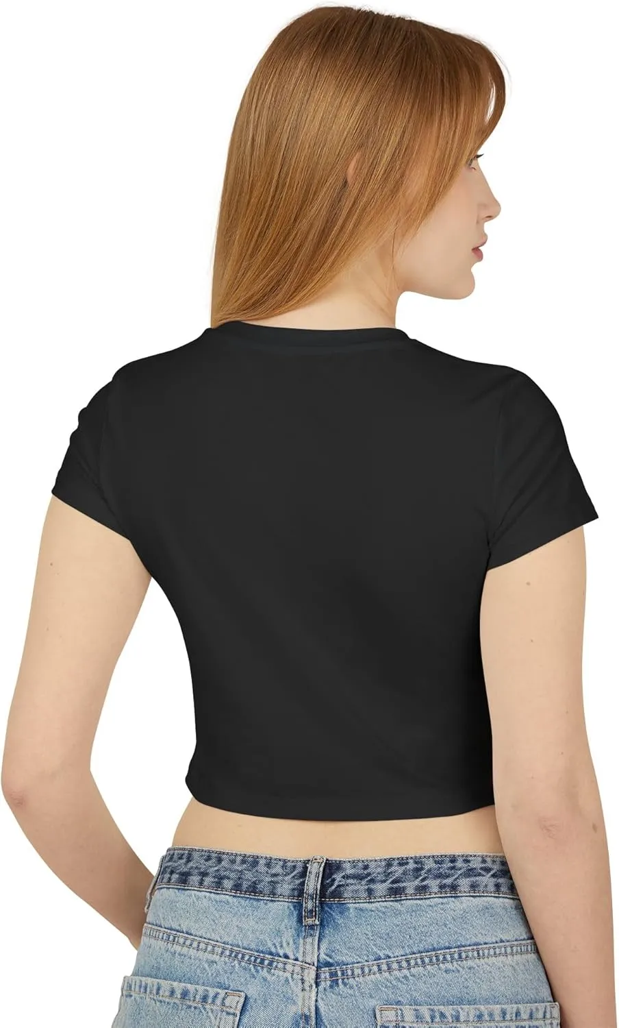 Women's Crop Top Tee, Summer Short Sleeve T Shirt, Slim Fit Graphic Letter Print, Sustainable Organic Cotton