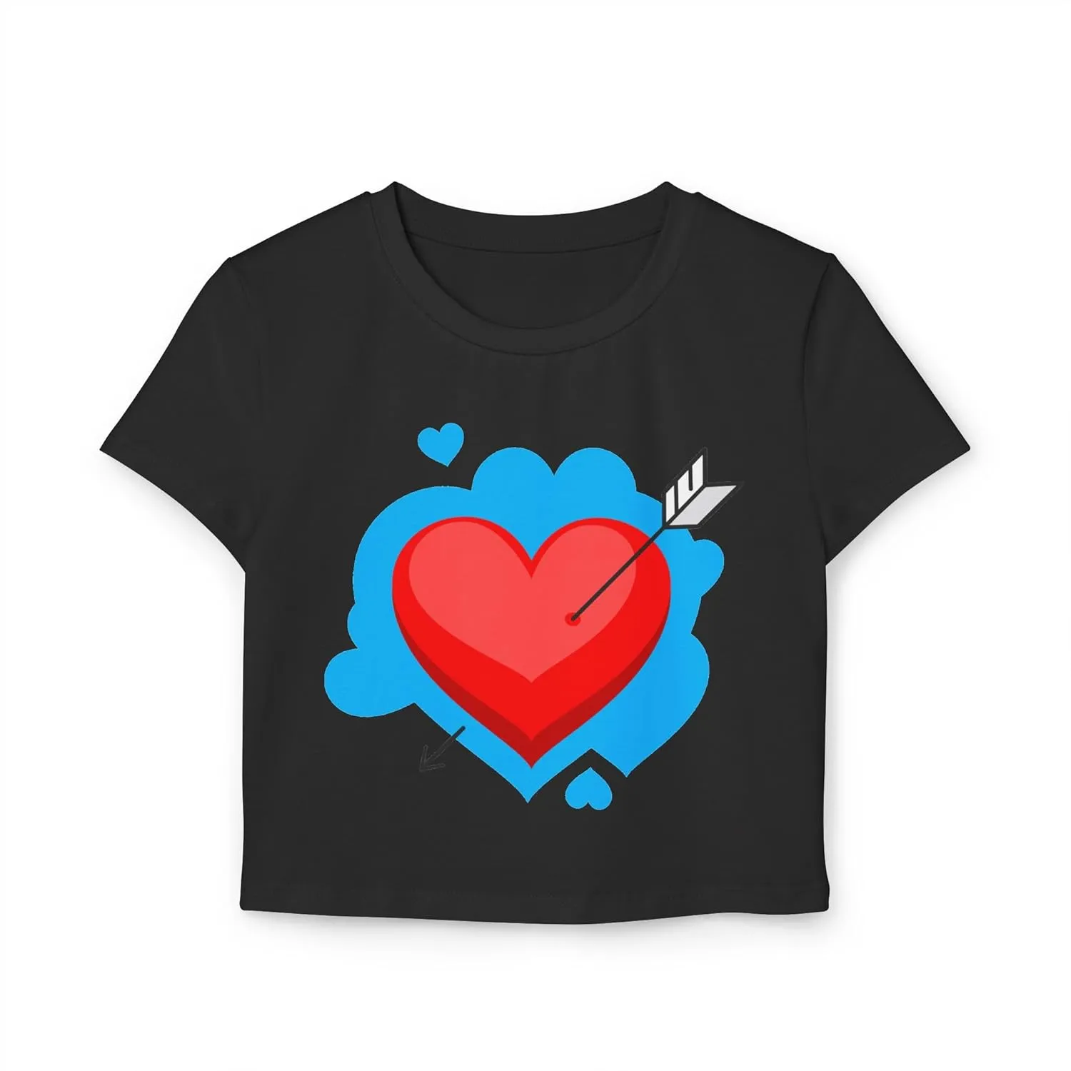 Women's Crop Top Tee, Summer Short Sleeve T Shirt, Slim Fit Graphic Letter Print, Sustainable Organic Cotton