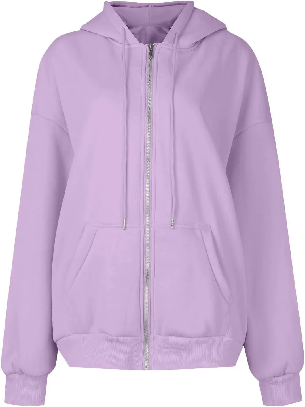Women's Full Zip Up Hoodie Long Sleeve Hooded Sweatshirts Pockets Jacket Casual Coat Fall Outfits 2024 Trendy
