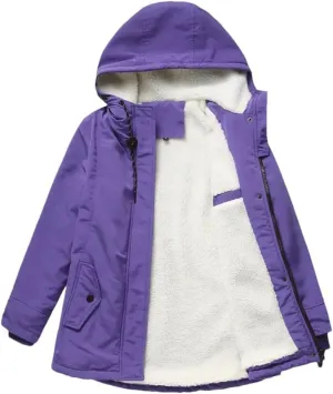 Womens Parker Coat Cotton-Padded Jacket For Women Thickened Jacket Casual Hooded Coat