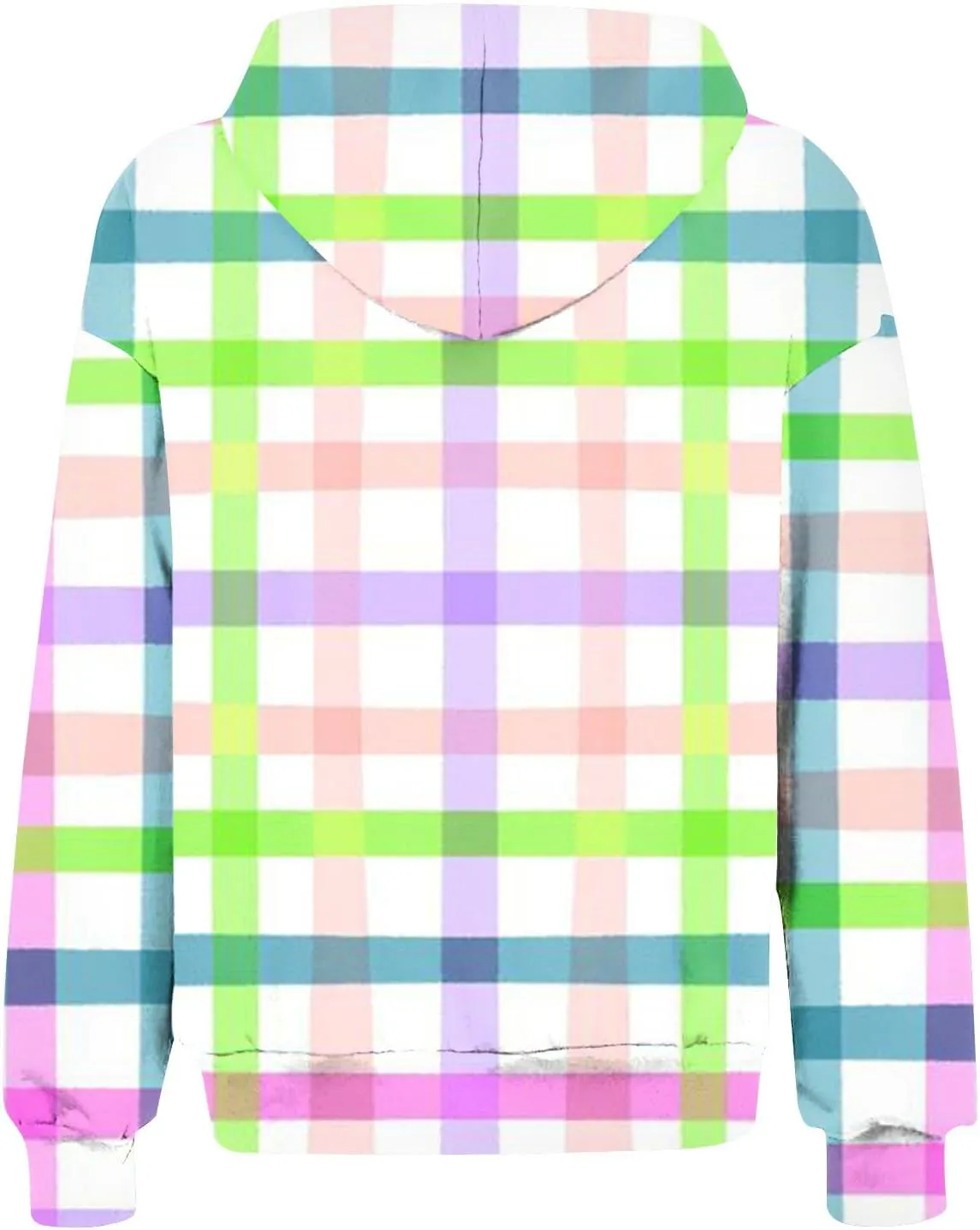 Womens Plaid Jackets 2025 Zipper Hooded Plaid Drawstring Sweatshirt Loose Long Sleeve Oversized Plaid Hoodie Jackets