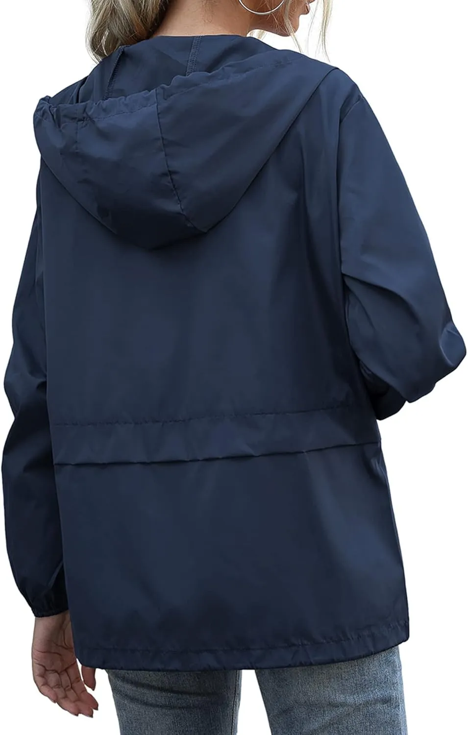 Women's Raincoats Windbreaker Rain Jacket Waterproof Lightweight Outdoor Hooded Trench Coats S-XXL