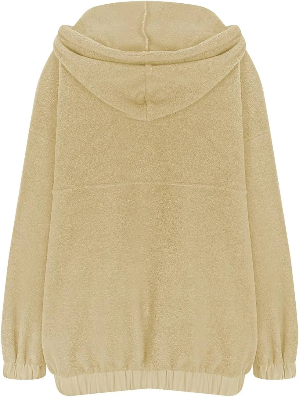 Womens Sherpa Fuzzy Fleece Hoodie Oversized Sweatshirt Cozy Button V Neck Pullover Top with Pocket 2024 Winter Trendy