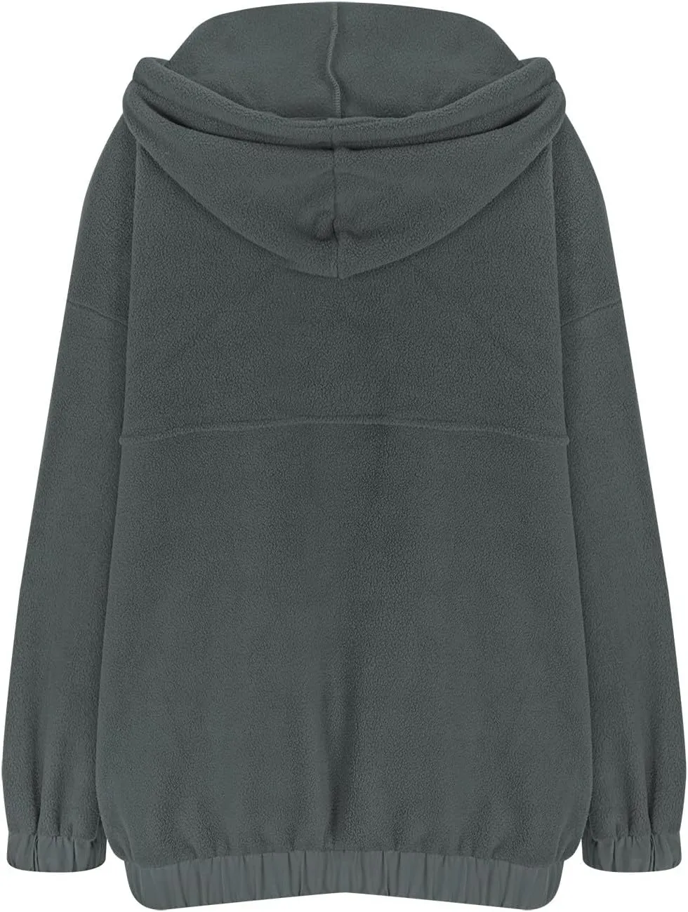Womens Sherpa Fuzzy Fleece Hoodie Oversized Sweatshirt Cozy Button V Neck Pullover Top with Pocket 2024 Winter Trendy