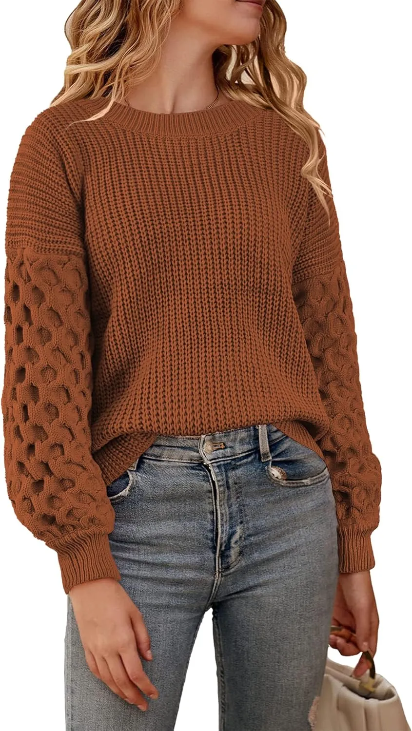 Womens Sweaters Fall Fashion Sweatshirt for Women Tops Crewneck Long Sleeve Shirts Casual Tunic Trendy