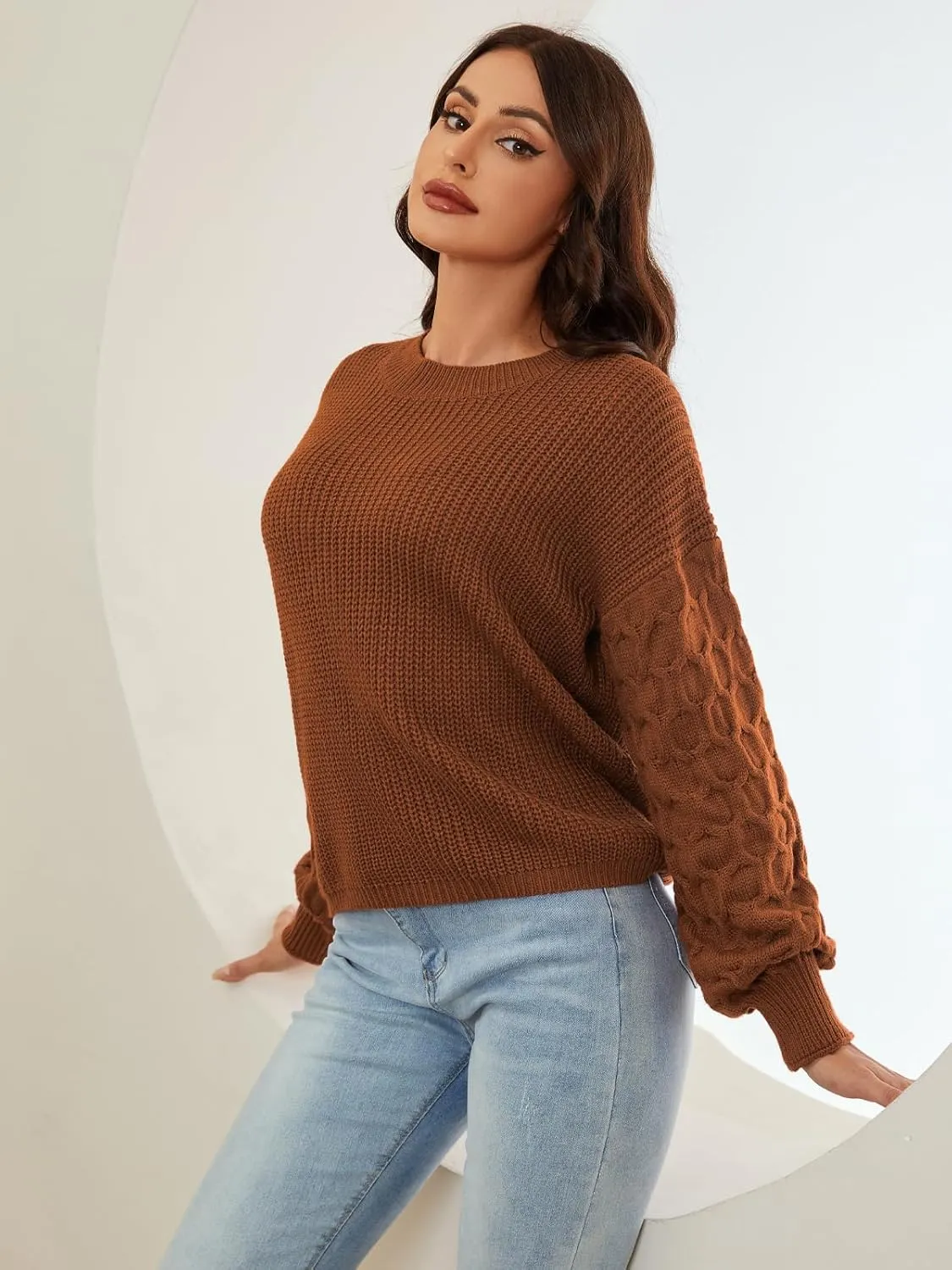 Womens Sweaters Fall Fashion Sweatshirt for Women Tops Crewneck Long Sleeve Shirts Casual Tunic Trendy