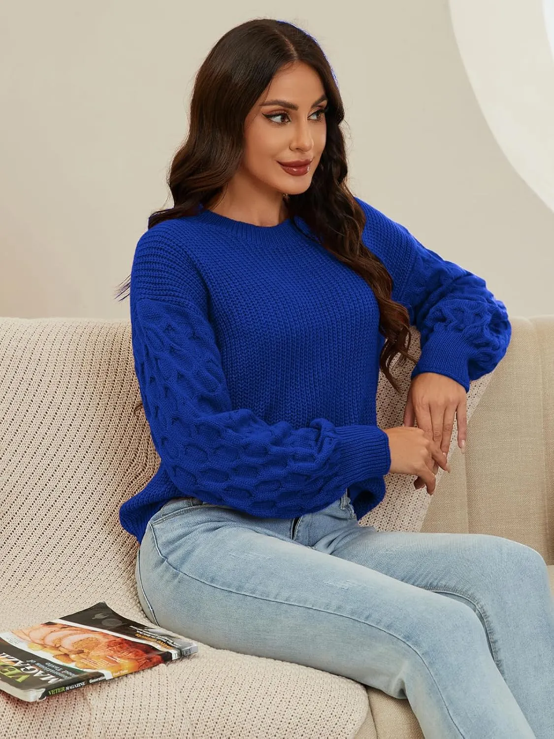 Womens Sweaters Fall Fashion Sweatshirt for Women Tops Crewneck Long Sleeve Shirts Casual Tunic Trendy