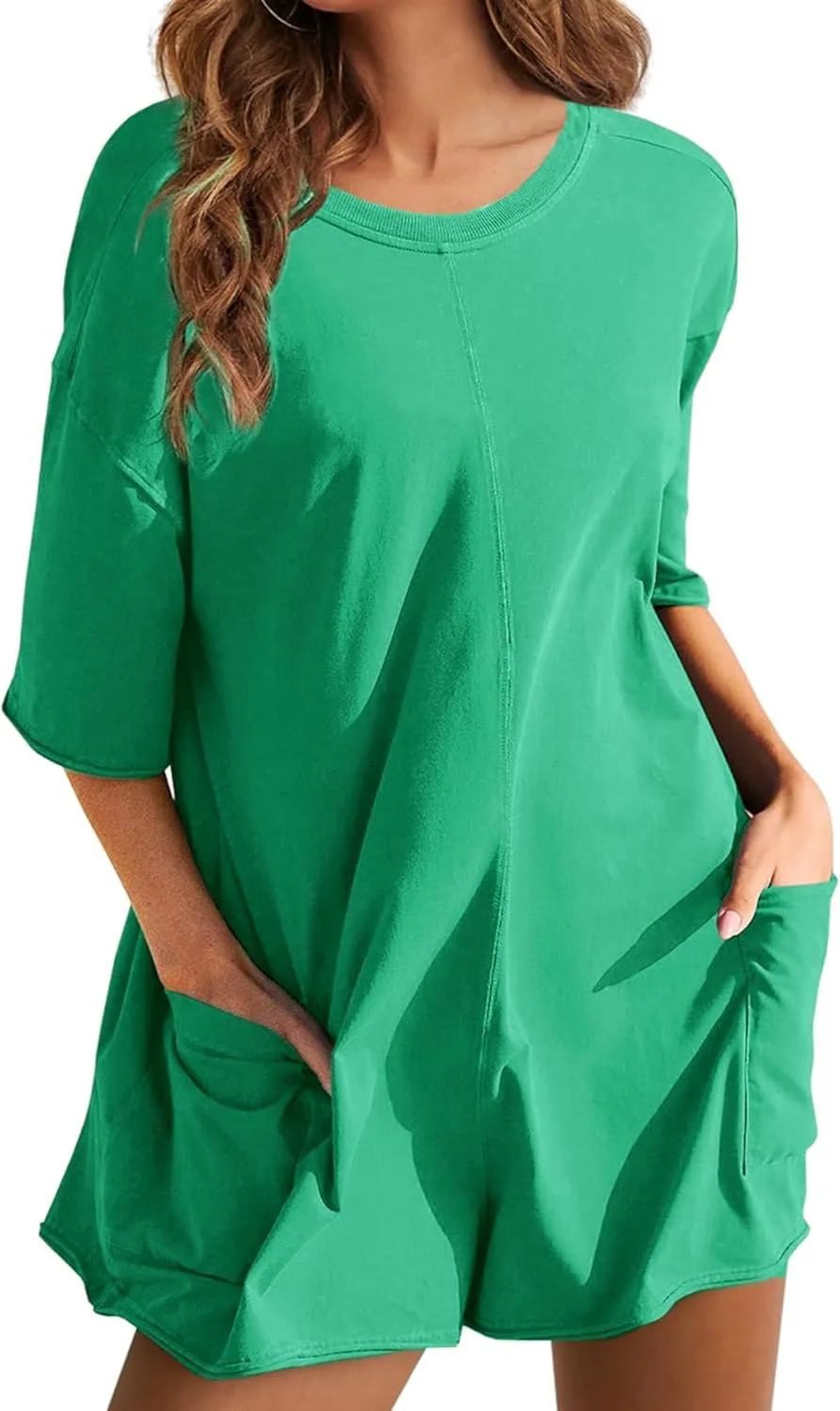 Womens T Shirt Romper Hot Shot Tee Romper for Summer Casual Short Sleeve Oversized Athletic Workout Outfits