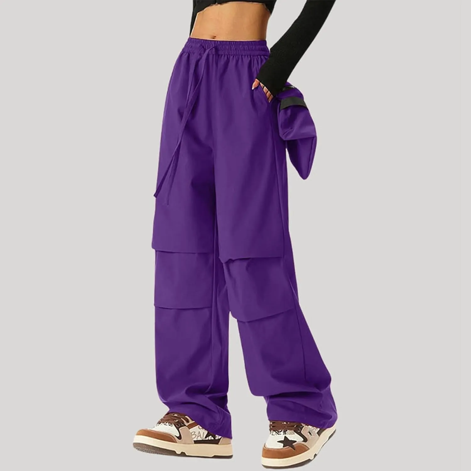 Women's Wide Legged Quick Drying Stretch Waist Overalls Harem Pants Women Dressy
