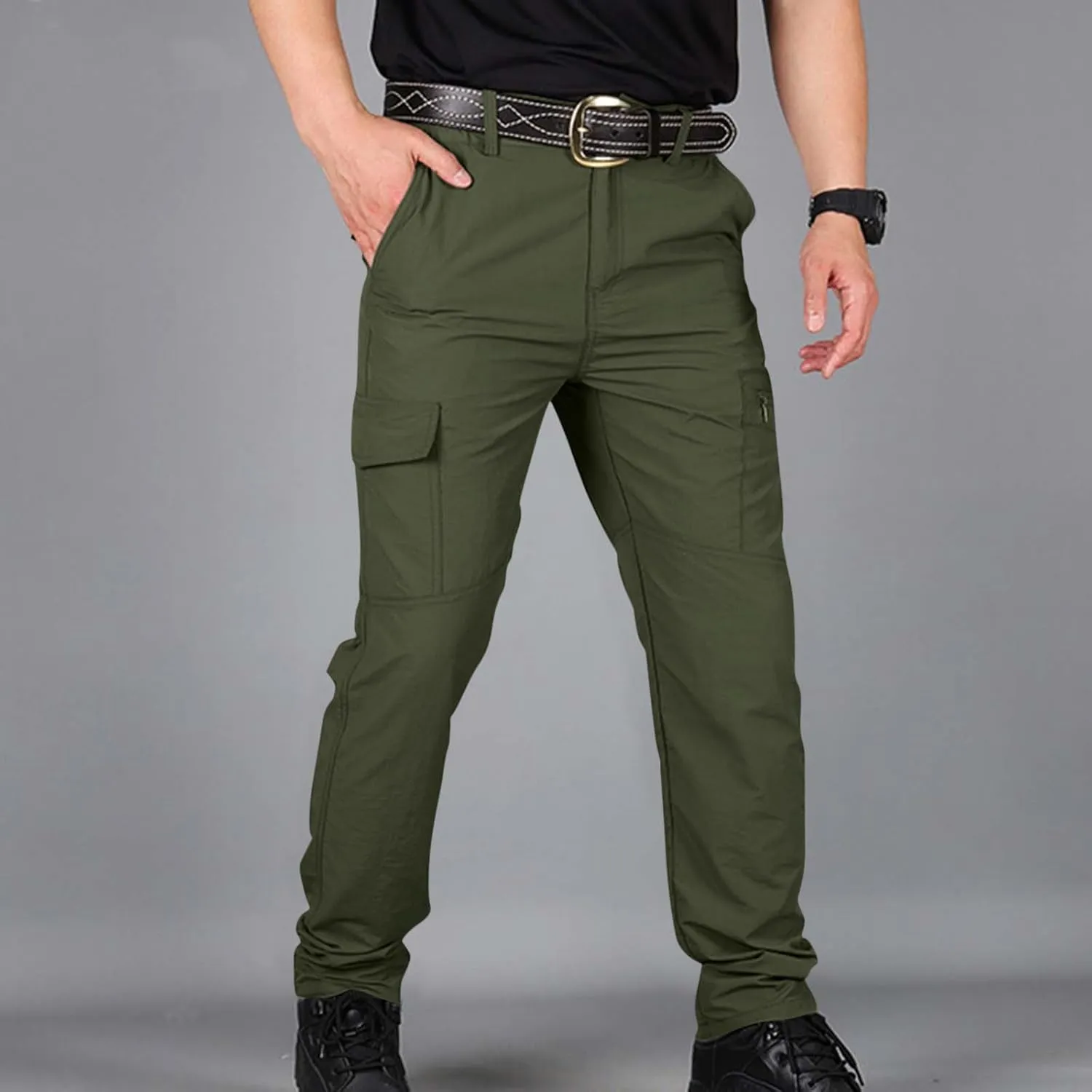 Work Pants for Men Tactic Hiking Waterproof Cargo Pants for Men Relaxed Fit Riptop Lightweight Outdoor Trousers