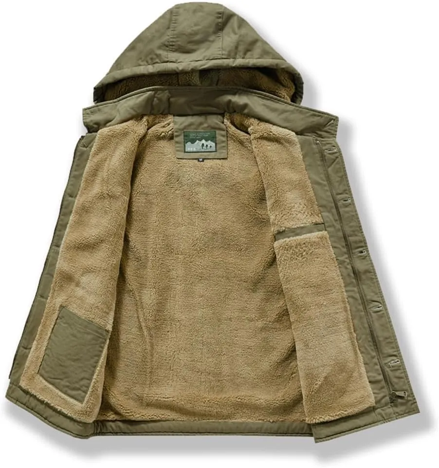 Workwear Hooded Waistcoat Men'S Cotton Jacket Loose Cotton Jacket Padded Cotton Jacket