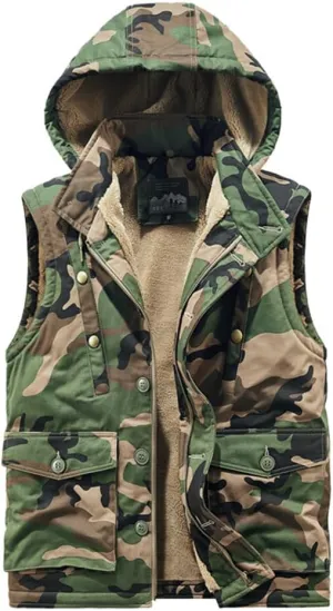 Workwear Hooded Waistcoat Men'S Cotton Jacket Loose Cotton Jacket Padded Cotton Jacket