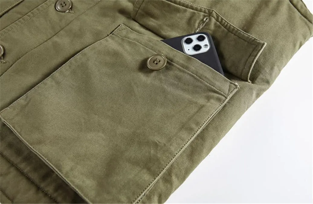 Workwear Hooded Waistcoat Men'S Cotton Jacket Loose Cotton Jacket Padded Cotton Jacket
