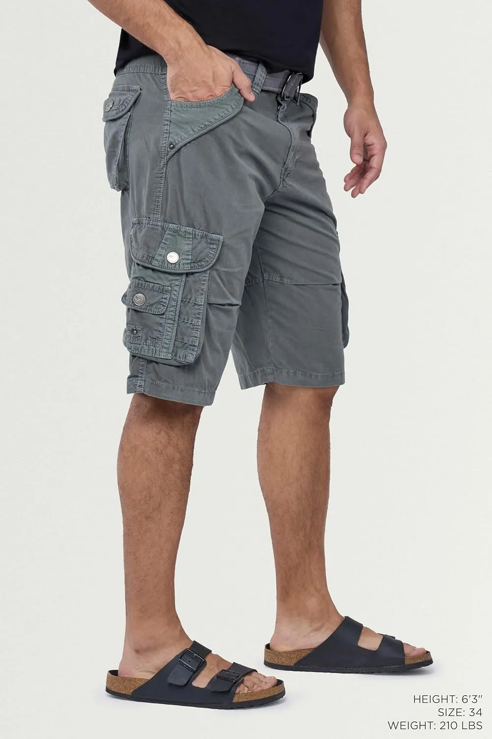 X RAY Mens Cargo Shorts Camo & Solid Colors 12.5" Inseam Knee Length Classic Fit Multi Pocket (Big and Tall Shorts for Men)