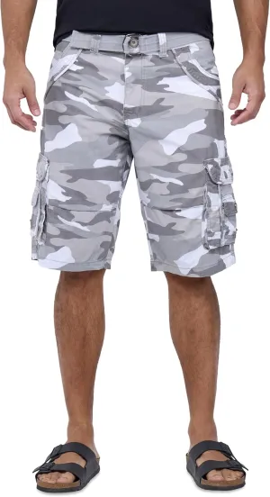 X RAY Mens Cargo Shorts Camo & Solid Colors 12.5" Inseam Knee Length Classic Fit Multi Pocket (Big and Tall Shorts for Men)