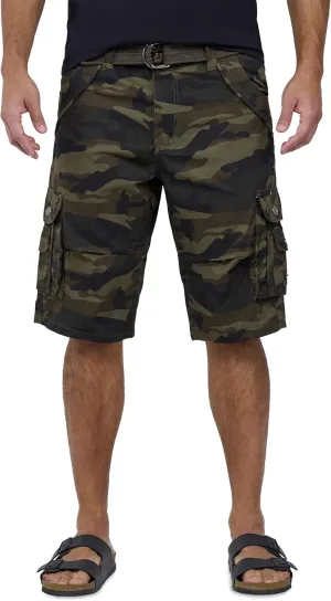 X RAY Mens Cargo Shorts Camo & Solid Colors 12.5" Inseam Knee Length Classic Fit Multi Pocket (Big and Tall Shorts for Men)