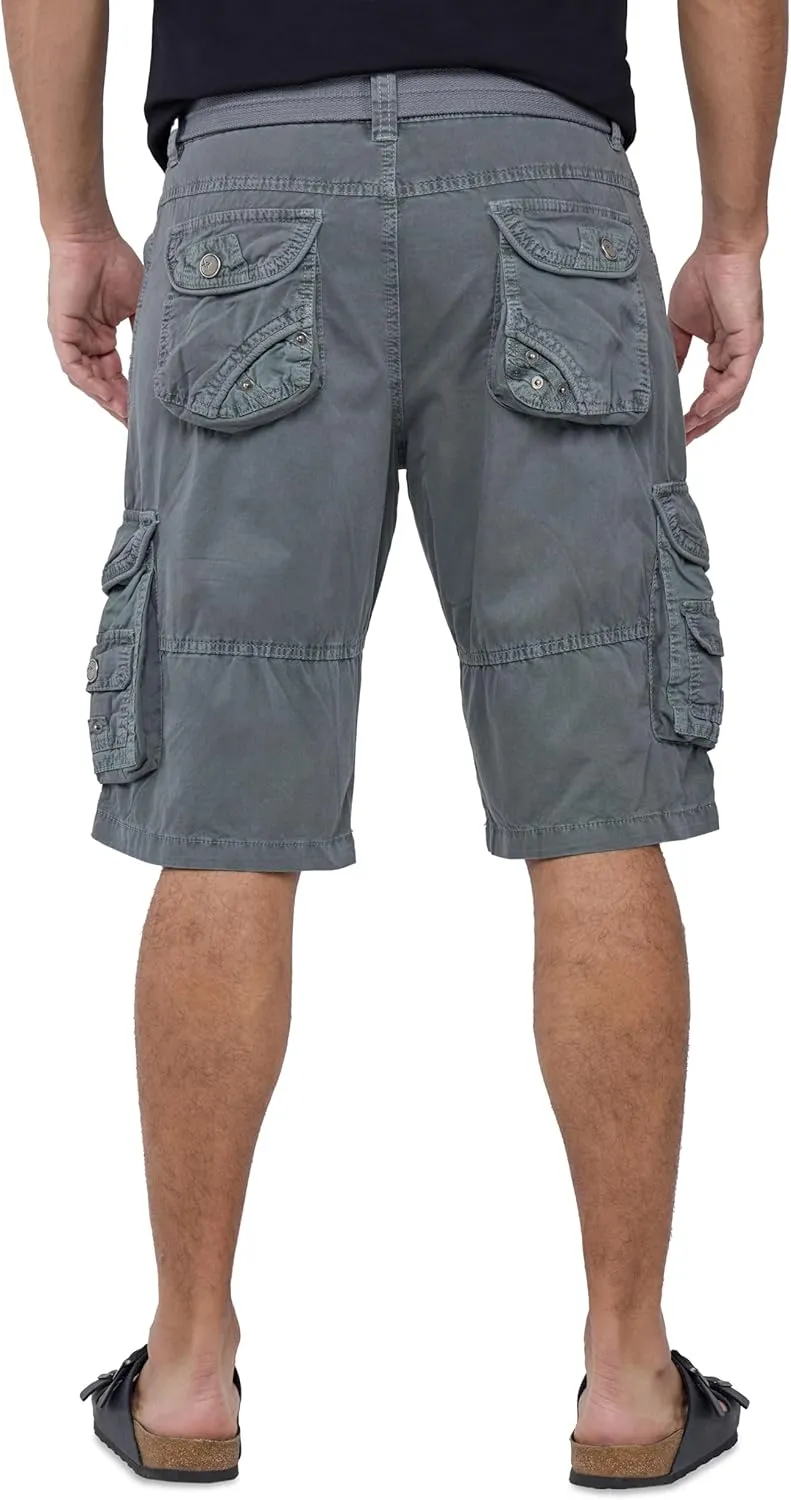 X RAY Mens Cargo Shorts Camo & Solid Colors 12.5" Inseam Knee Length Classic Fit Multi Pocket (Big and Tall Shorts for Men)