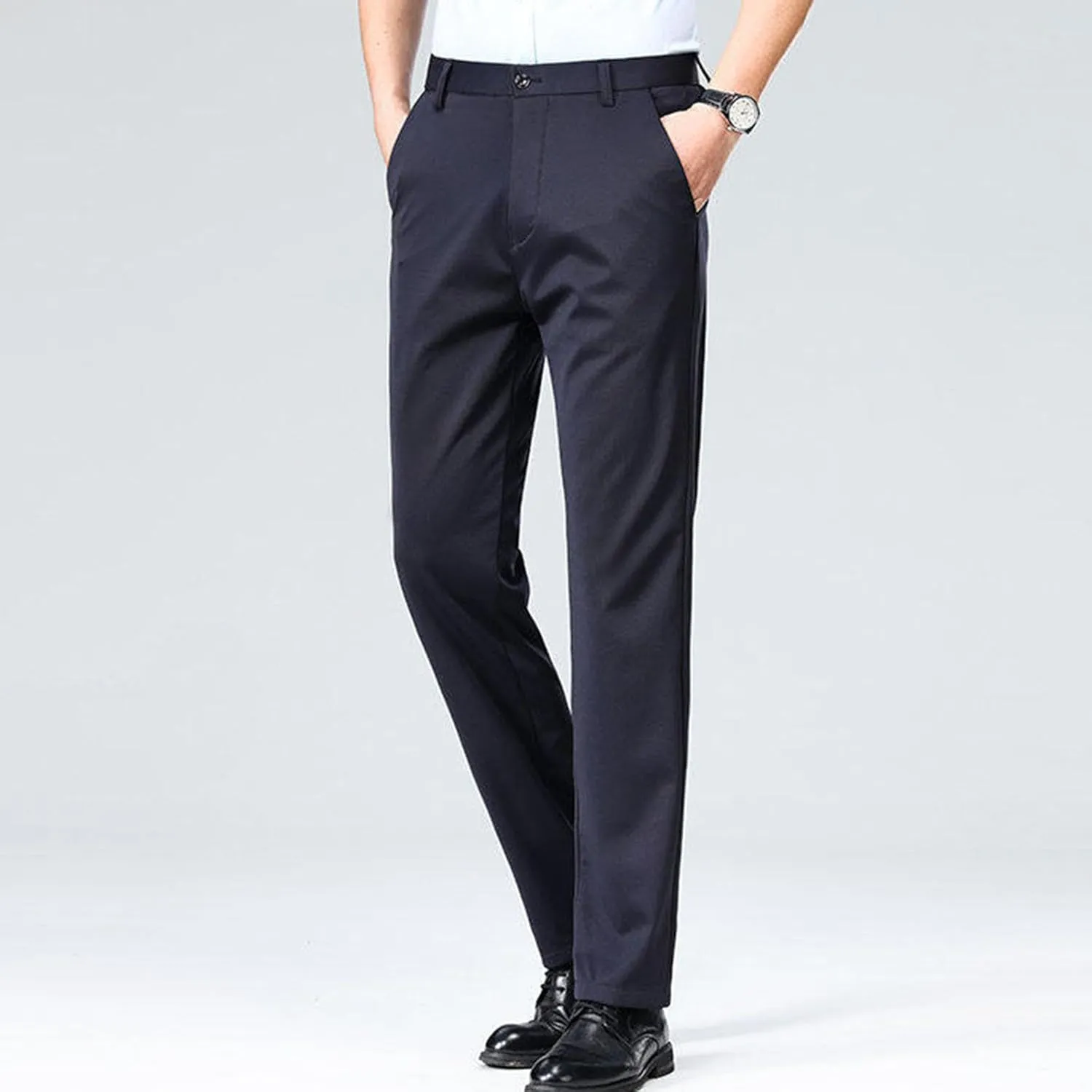 Xiaojmake Men's Slim Fit Dress Pants Stretch Business Suit Pant Casual Golf Formal Tuxedo Pants Flat Front Work Slacks