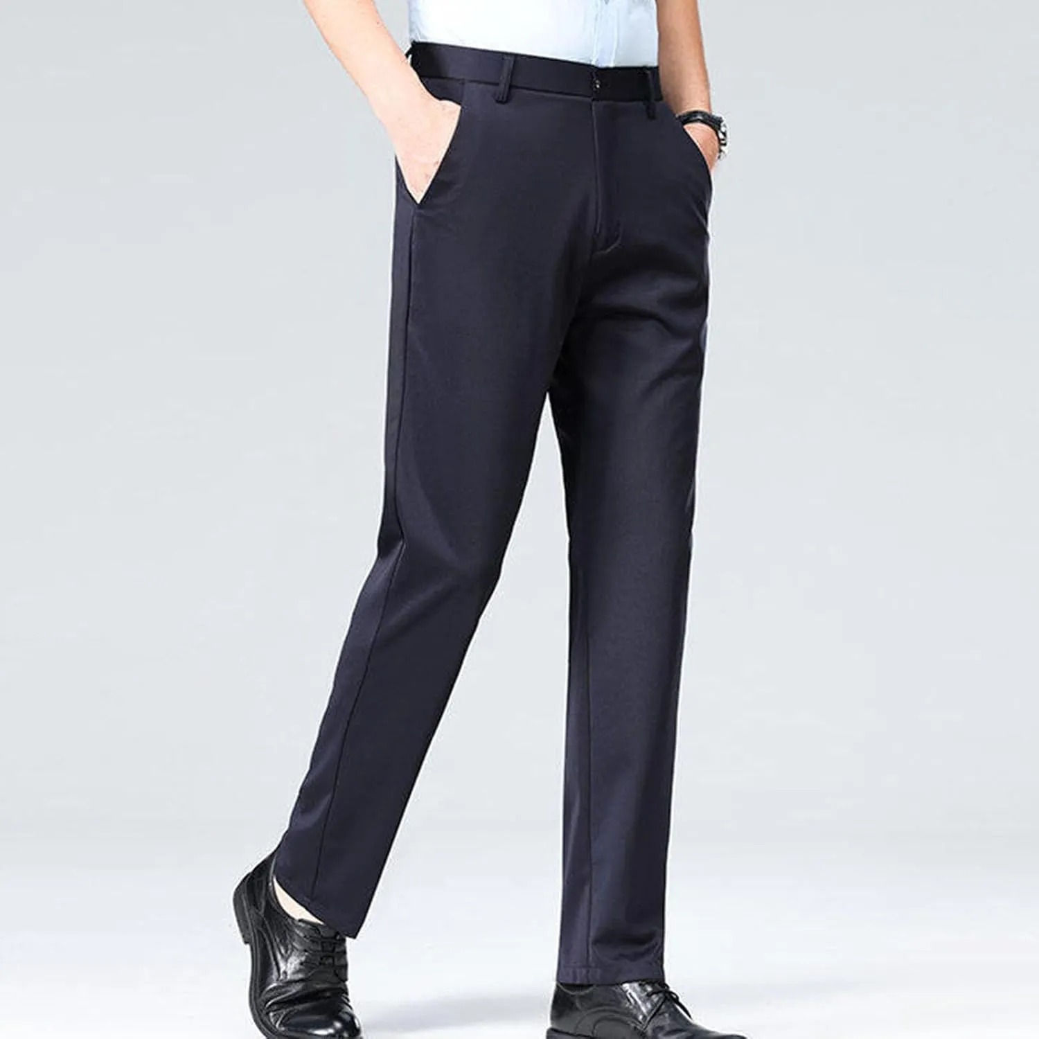 Xiaojmake Men's Slim Fit Dress Pants Stretch Business Suit Pant Casual Golf Formal Tuxedo Pants Flat Front Work Slacks