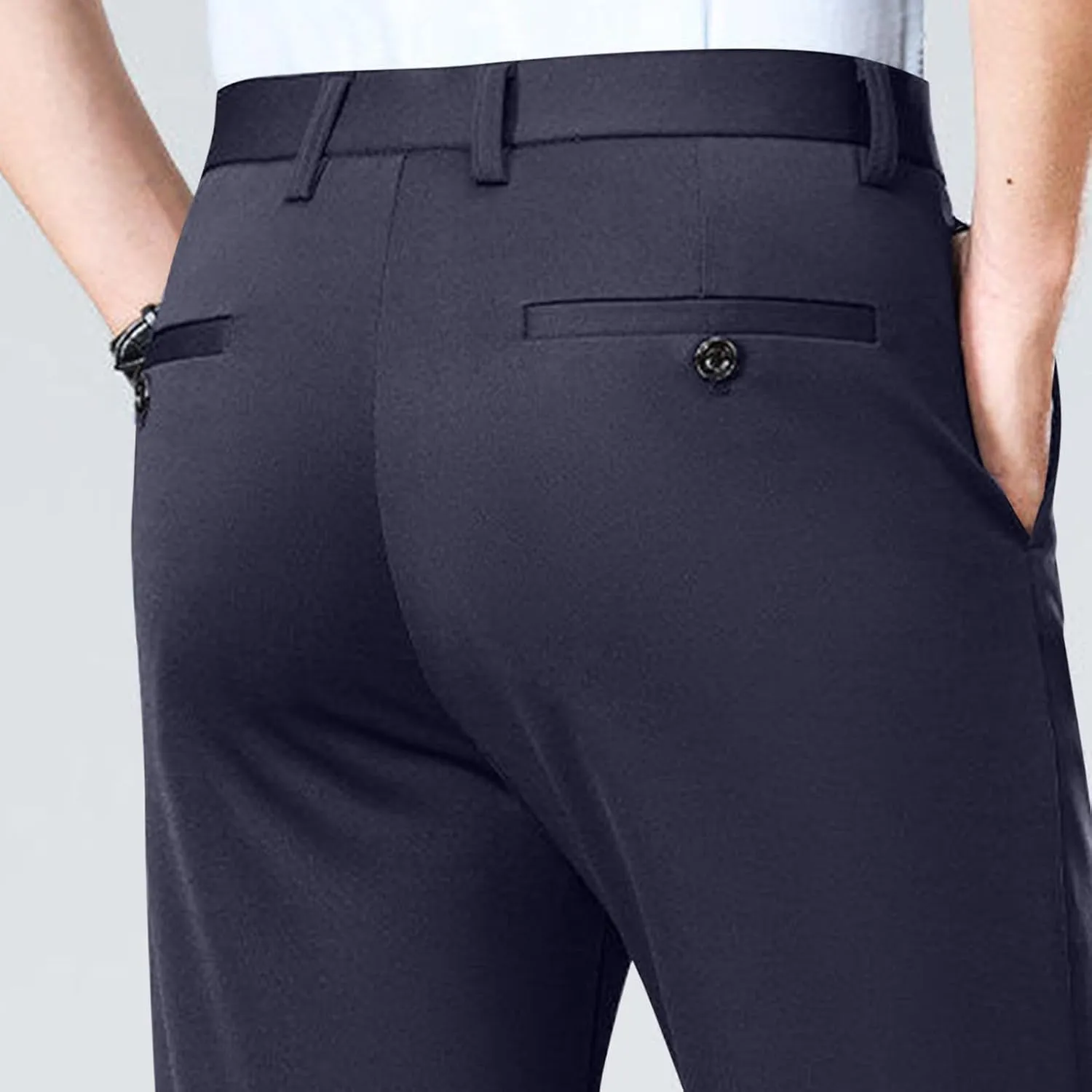 Xiaojmake Men's Slim Fit Dress Pants Stretch Business Suit Pant Casual Golf Formal Tuxedo Pants Flat Front Work Slacks