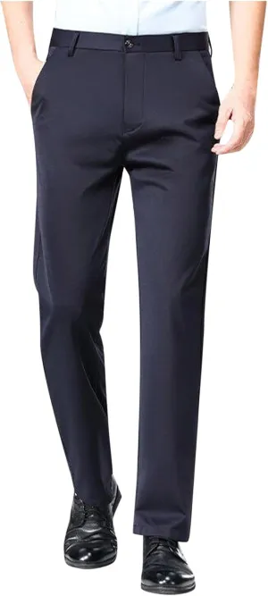 Xiaojmake Men's Slim Fit Dress Pants Stretch Business Suit Pant Casual Golf Formal Tuxedo Pants Flat Front Work Slacks