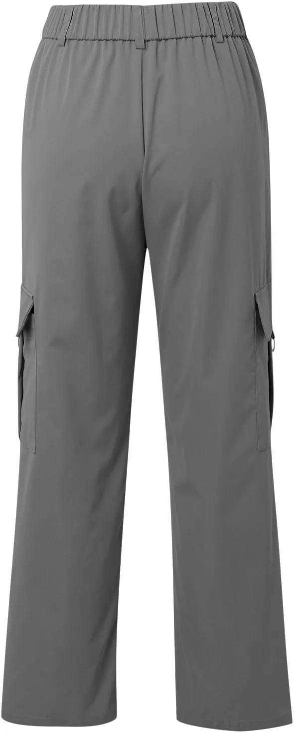 Y2K Cargo Pants for Women Teen Girl Baggy Elastic High Waisted Casual Parachute Pant Straight Leg Streetwear Trousers