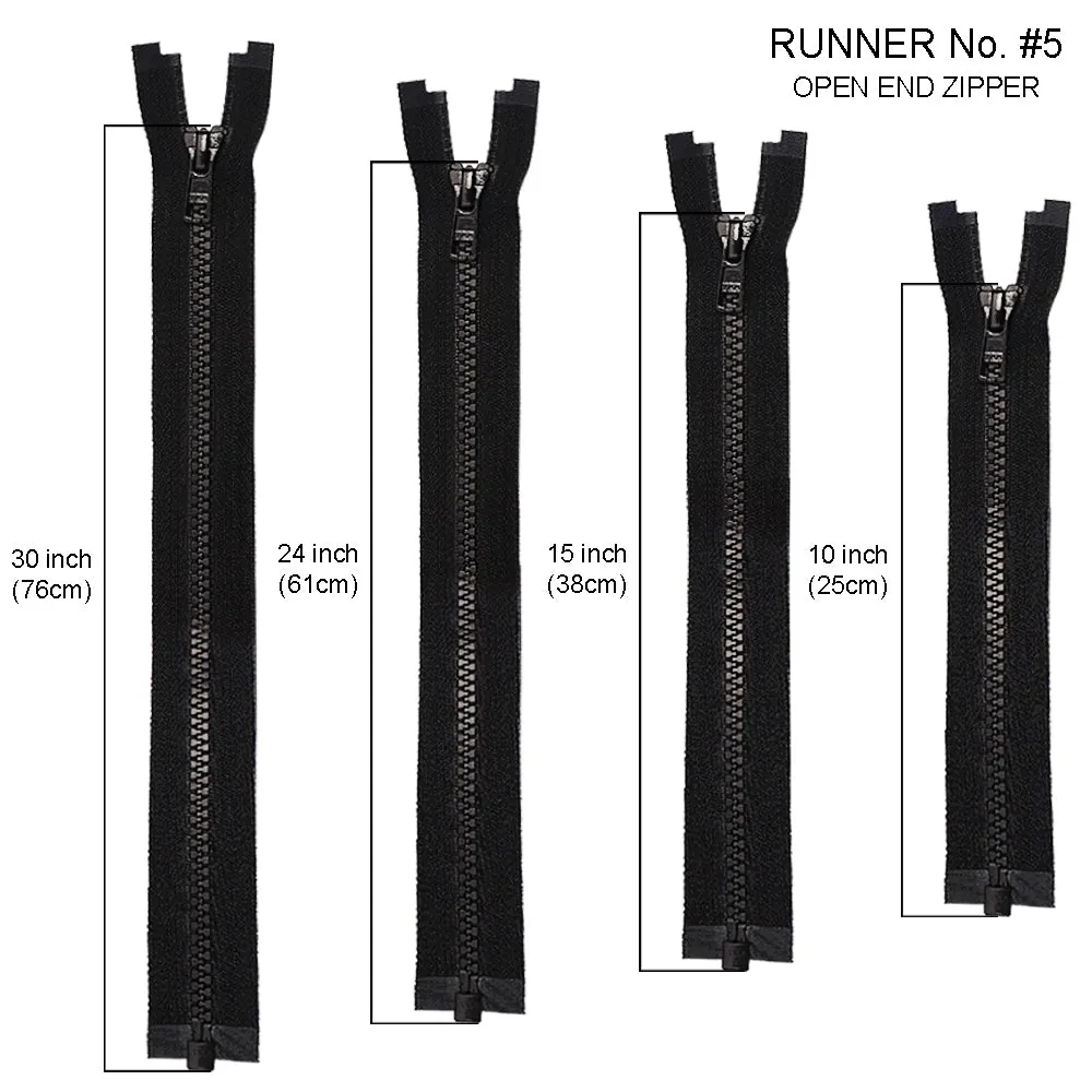 YKK- #5 Black/White Vislon YKK Zipper for Men/Women Clothing