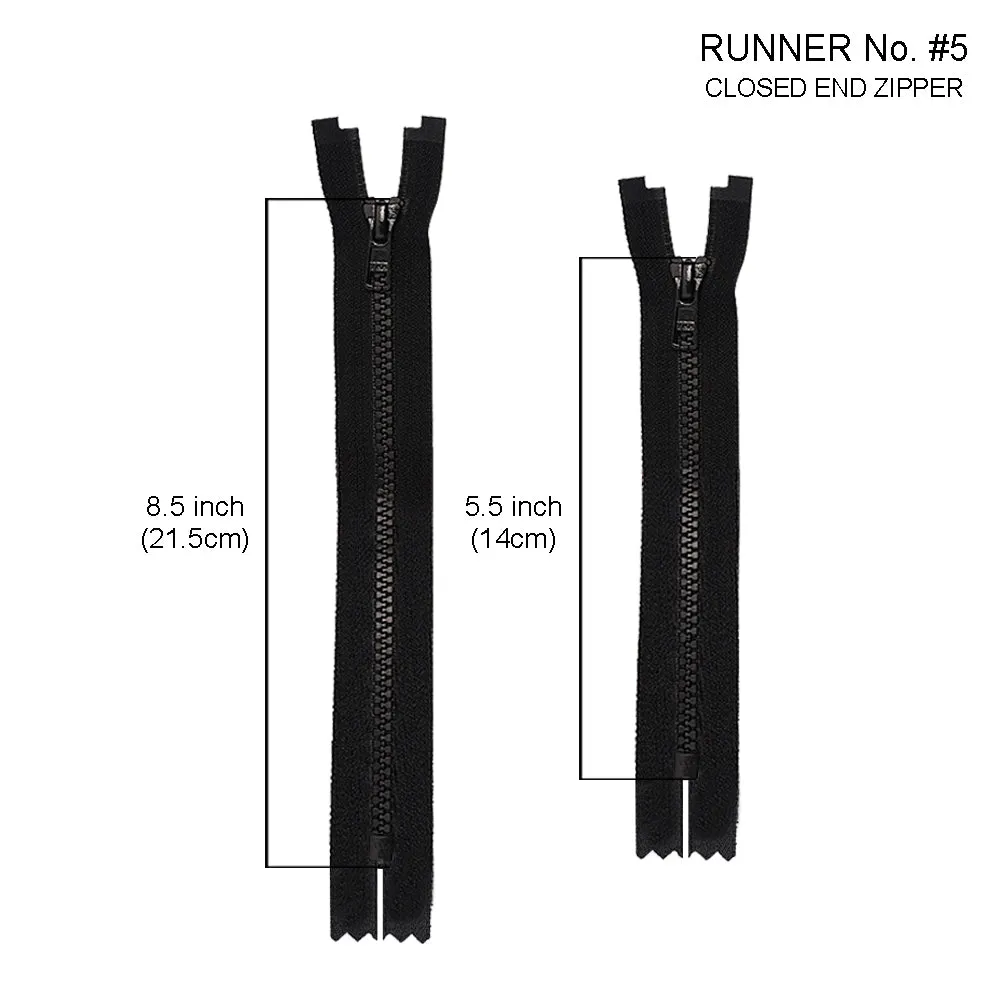 YKK- #5 Black/White Vislon YKK Zipper for Men/Women Clothing