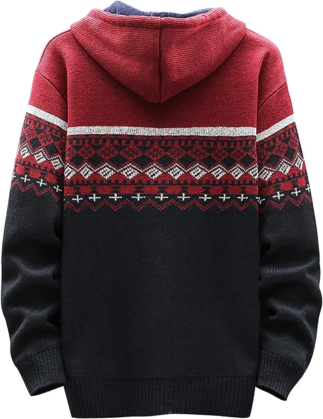 Ymosrh Mens Coats and Jackets Fashion Casual Sweater Jacket Warm Knit Sweater Hooded Hoodie Coats Jackets Plus Size