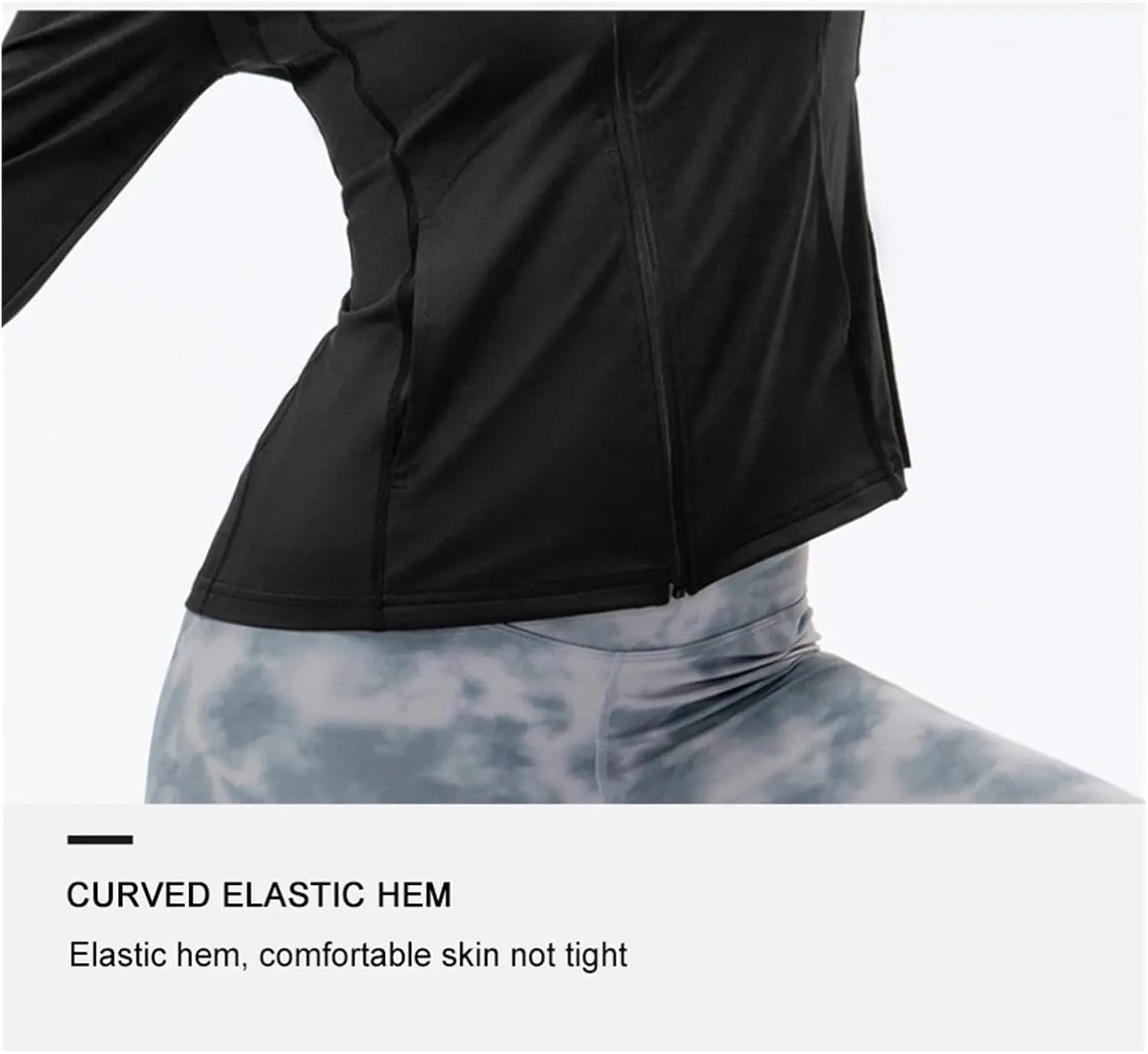 Yoga Jacket Women Sports Jacket Slim Fit Long Sleeved Fitness Shirts Quick Dry Yoga Crop Tops Zip Running Coat(Light Blue,S)